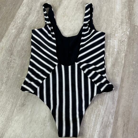 Tori Praver Genevie Stripe One-Piece Swimsuit Size Small - Picture 5 of 5